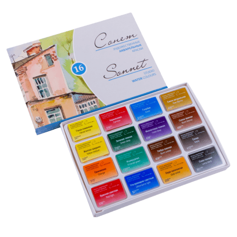 Zestaw farb akwarelowych Sonnet - St. Petersburg - 16 kolorów