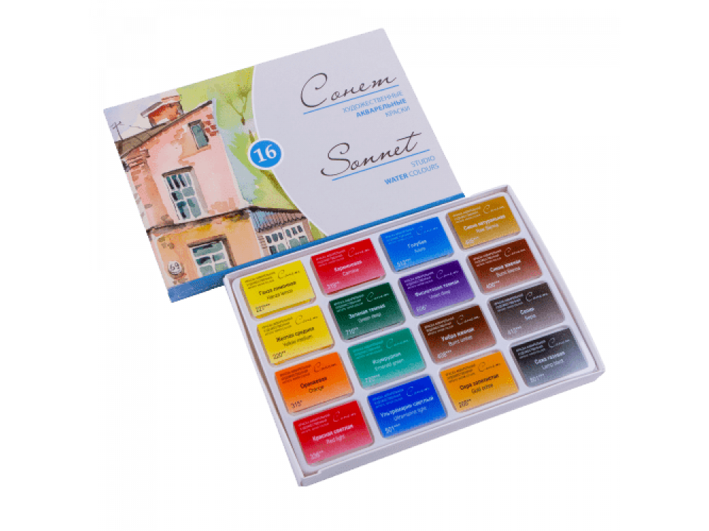 Zestaw farb akwarelowych Sonnet - St. Petersburg - 16 kolorów