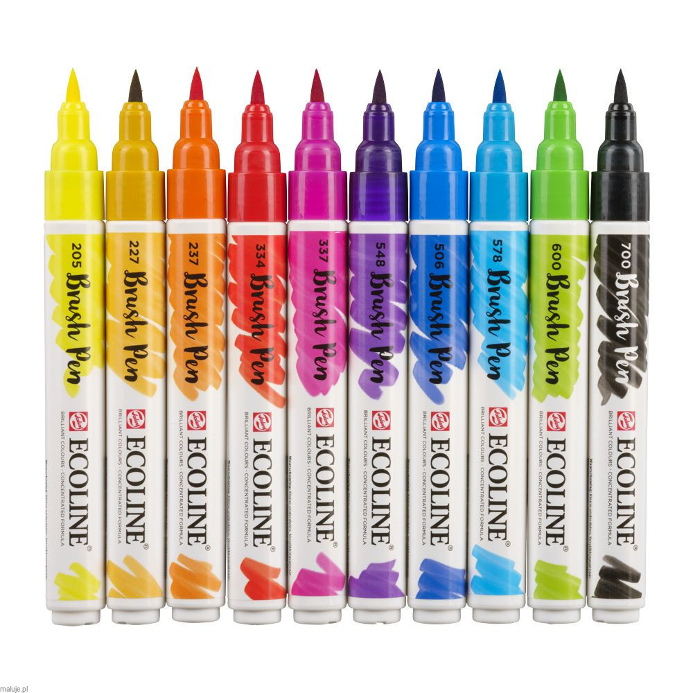 Brush Pen watercolor set Ecoline - Talens - 10 colors