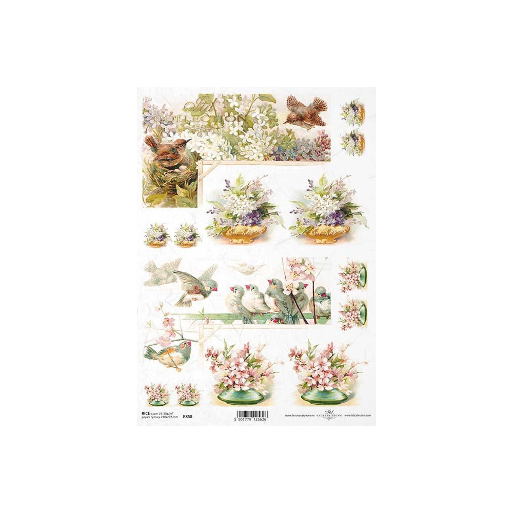 Papier do decoupage A4 - ITD Collection - ryżowy, R858