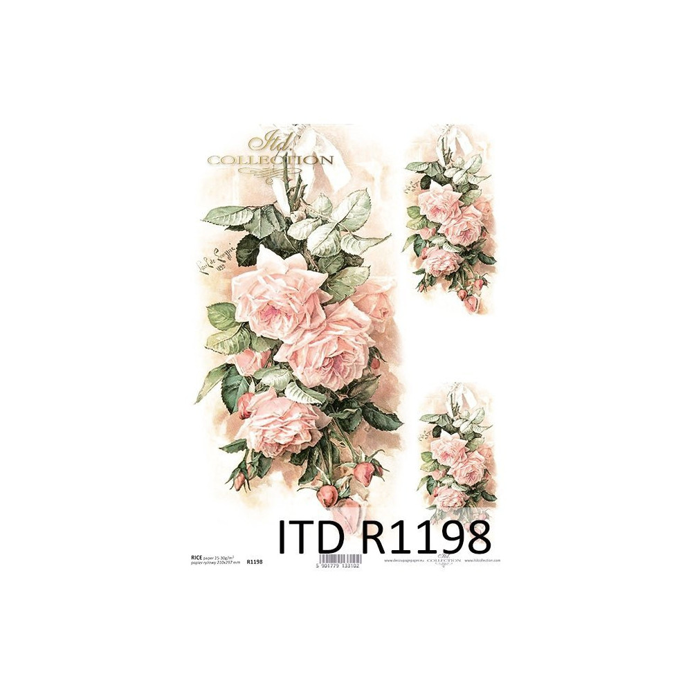 Decoupage paper A4 - ITD Collection - rice, R1198