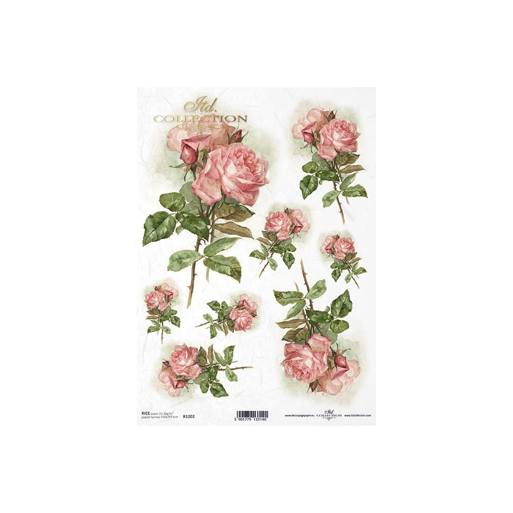 Decoupage paper A4 - ITD Collection - rice, R1202
