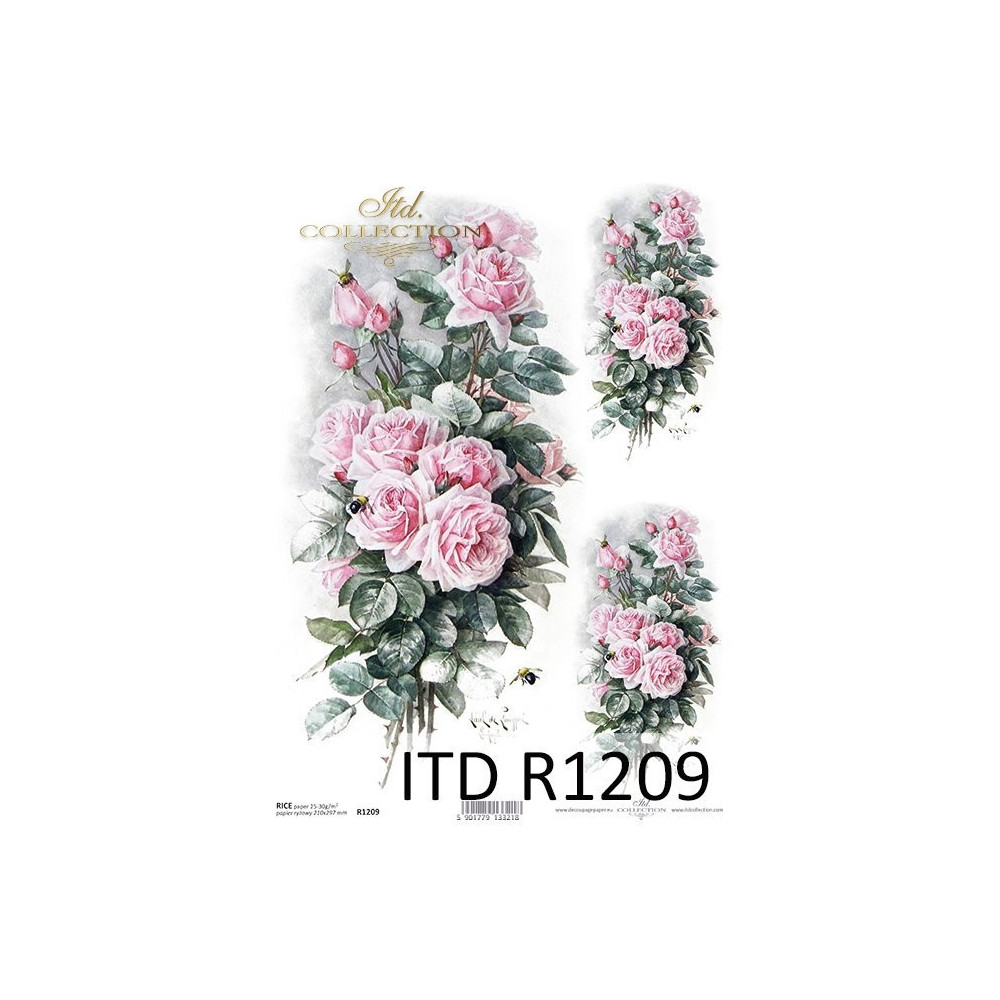 Decoupage paper A4 - ITD Collection - rice, R1209