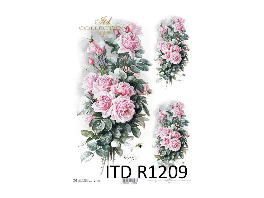 Decoupage paper A4 - ITD Collection - rice, R1209