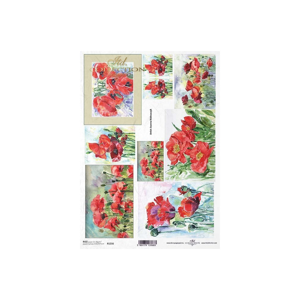 Decoupage paper A4 - ITD Collection - rice, R1216