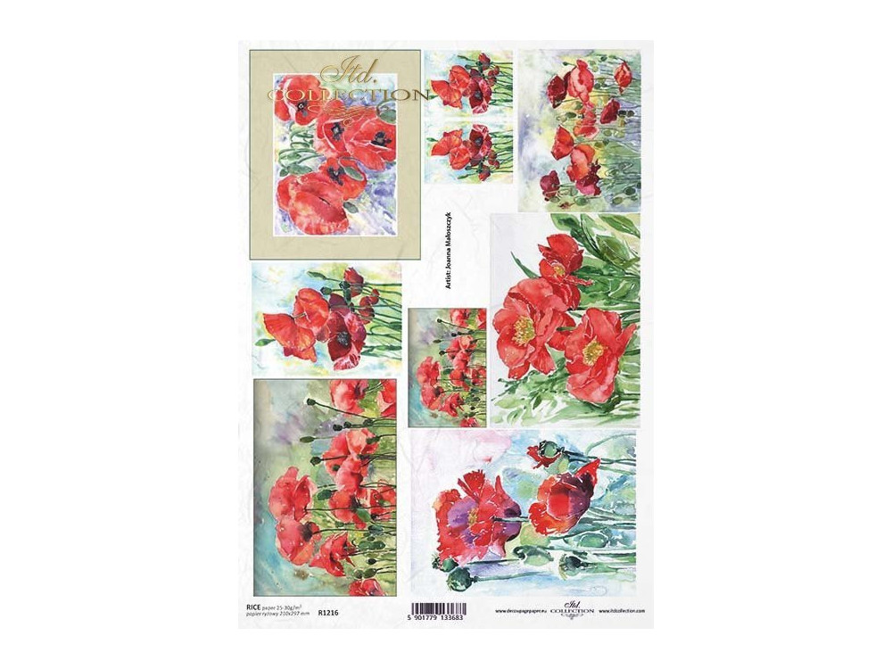 Papier do decoupage A4 - ITD Collection - ryżowy, R1216