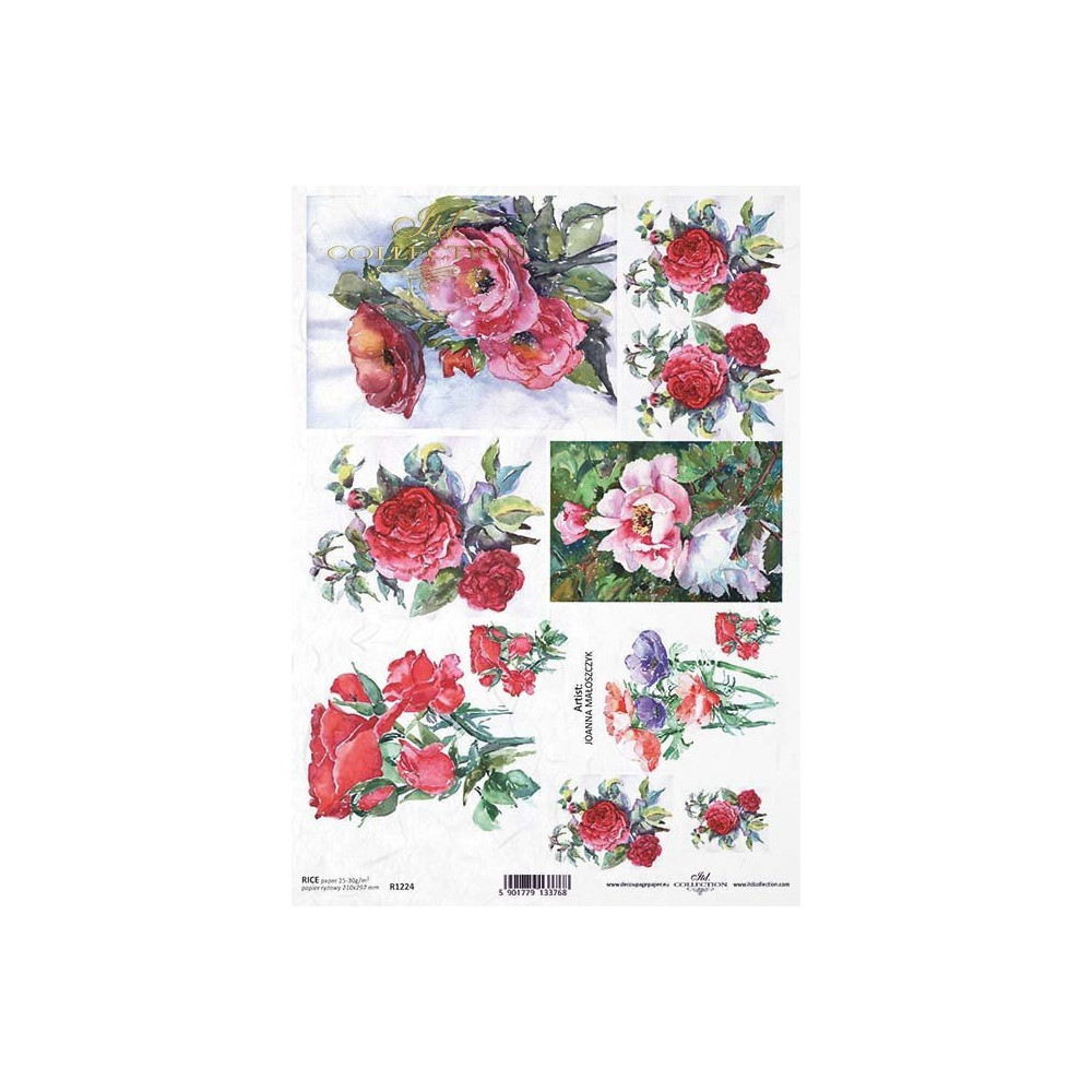 Papier do decoupage A4 - ITD Collection - ryżowy, R1224