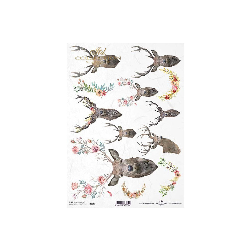 Decoupage paper A4 - ITD Collection - rice, R1310