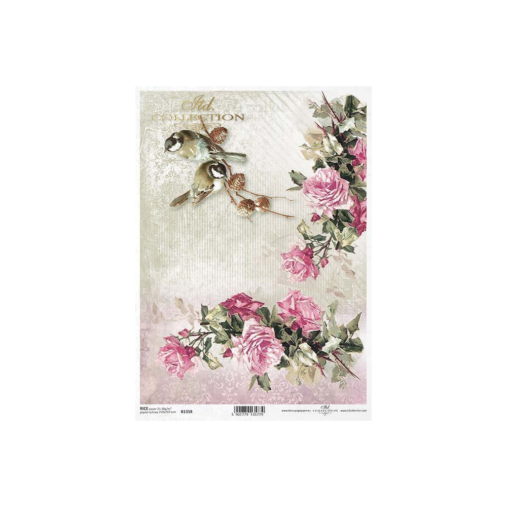 Decoupage paper A4 - ITD Collection - rice, R1318