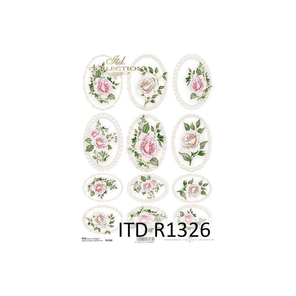 Papier do decoupage A4 - ITD Collection - ryżowy, R1326