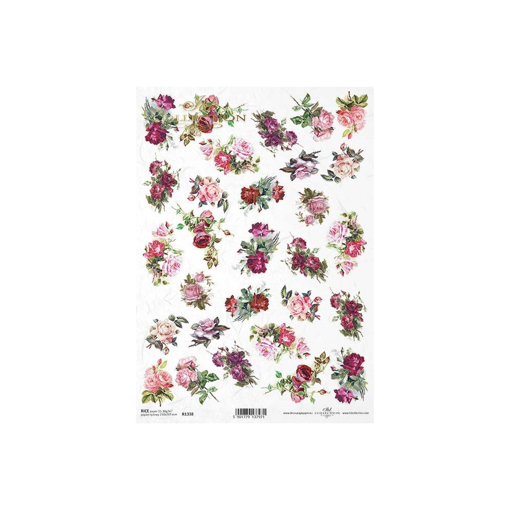 Papier do decoupage A4 - ITD Collection - ryżowy, R1338
