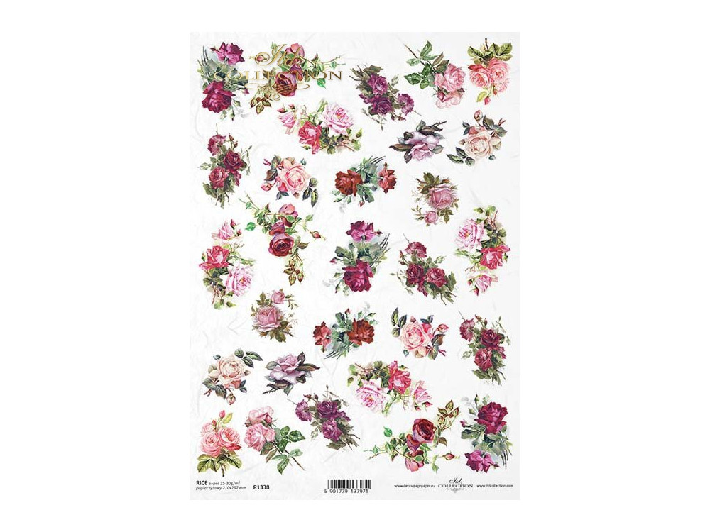 Papier do decoupage A4 - ITD Collection - ryżowy, R1338