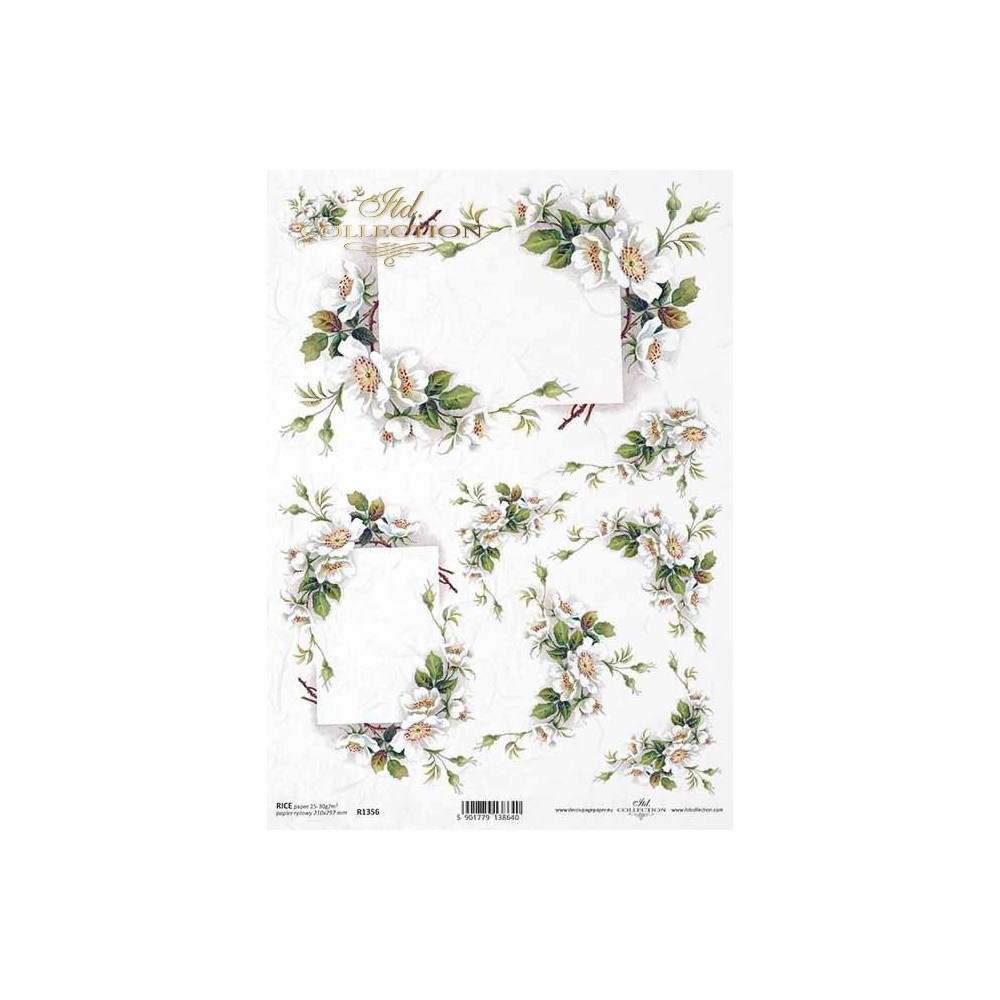 Decoupage paper A4 - ITD Collection - rice, R1356