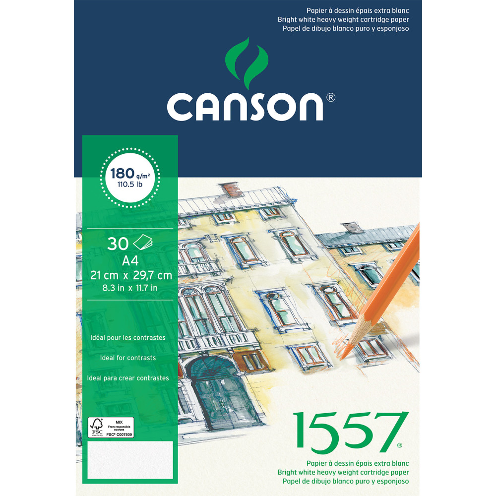 Drawing paper pad 1557, A4 - Canson - 180 g, 30 sheets