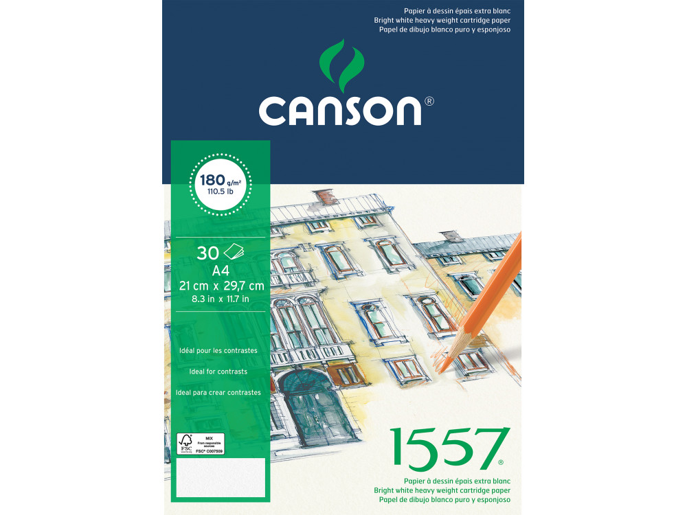 Drawing paper pad 1557, A4 - Canson - 180 g, 30 sheets