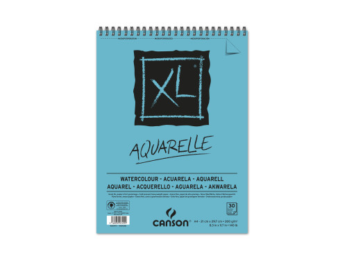 Blok do akwareli ze spiralą XL Aquarelle, A4 - Canson - 300 g, 30 ark.
