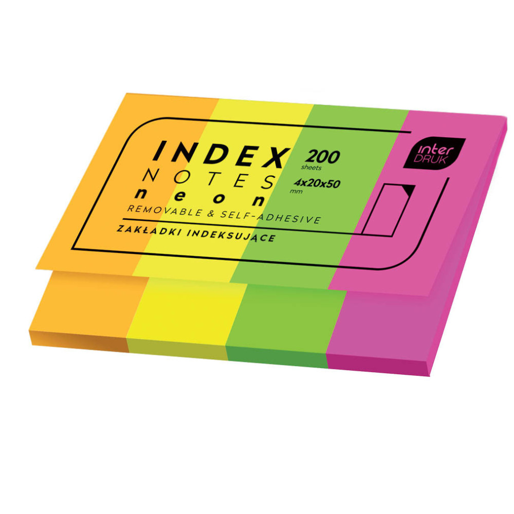 Index notes Neon - Interdruk - 4 colors, 200 sheets