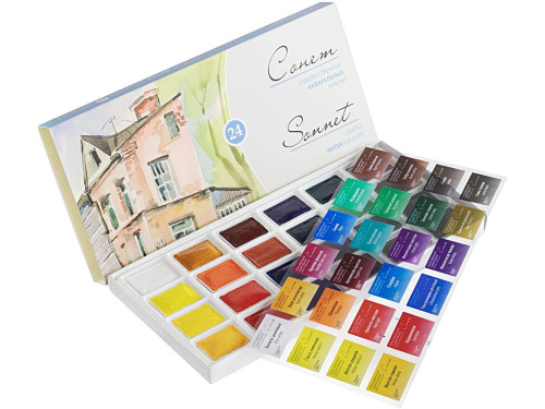 Set of watercolor paints Sonnet - St. Petersburg - 24 colors