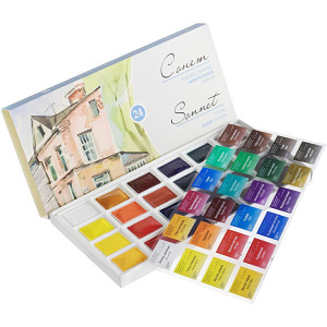 Set of watercolor paints Sonnet - St. Petersburg - 24 colors