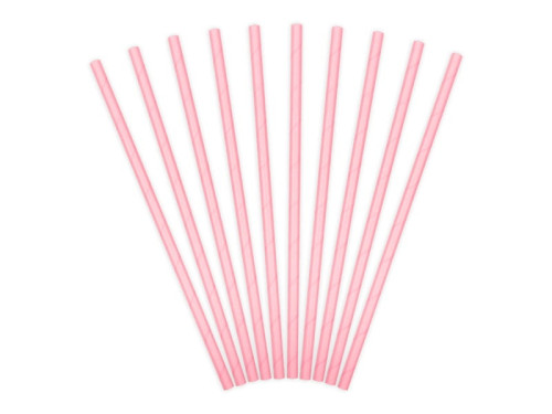 Paper straws - light pink, 19,5 cm, 10 pcs.