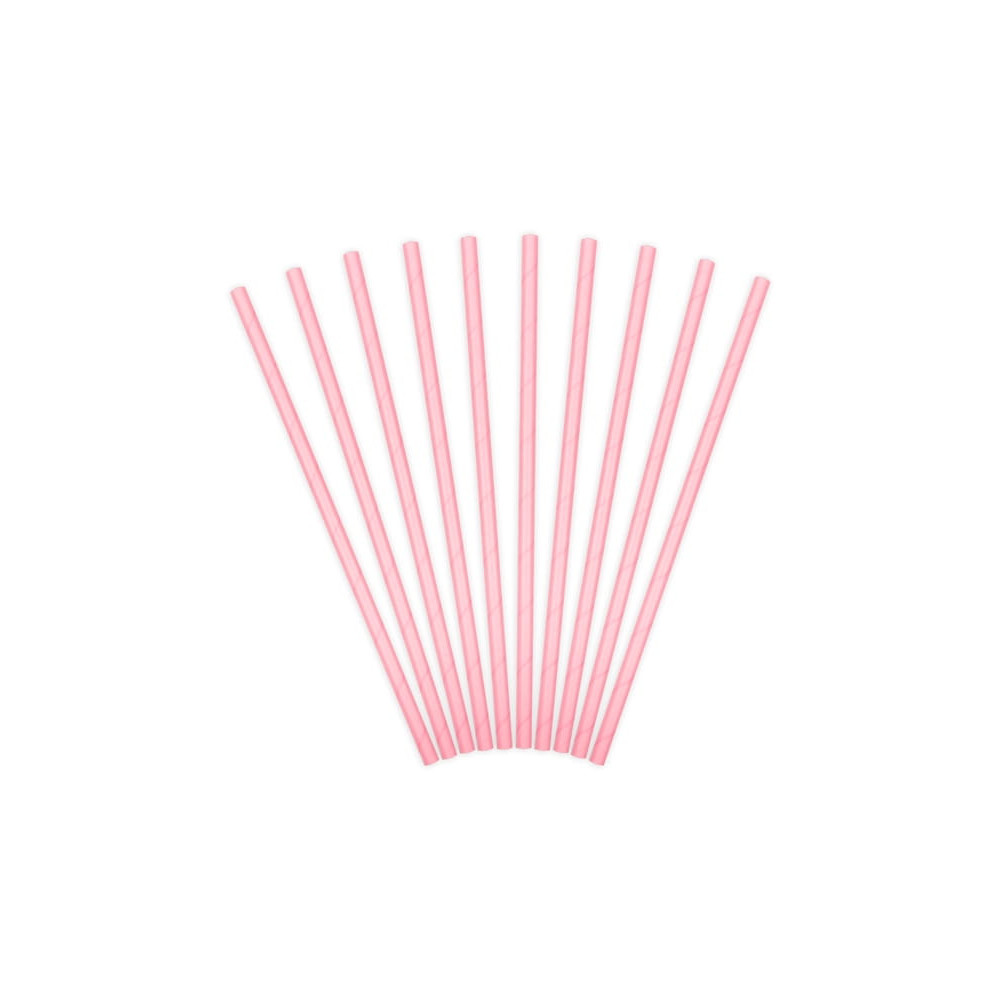 Paper straws - light pink, 19,5 cm, 10 pcs.