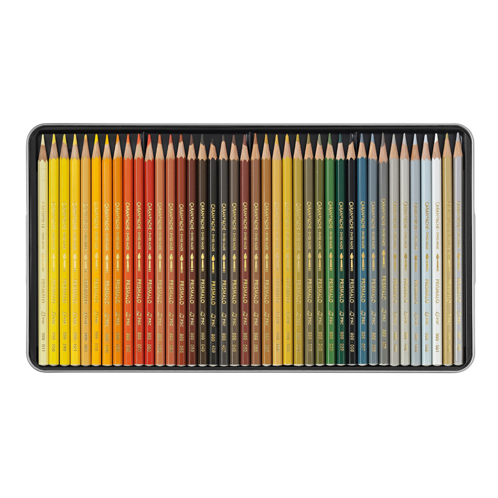 Zestaw kredek akwarelowych Prismalo w metalowej kasecie - Caran d'Ache - 80 kolorów