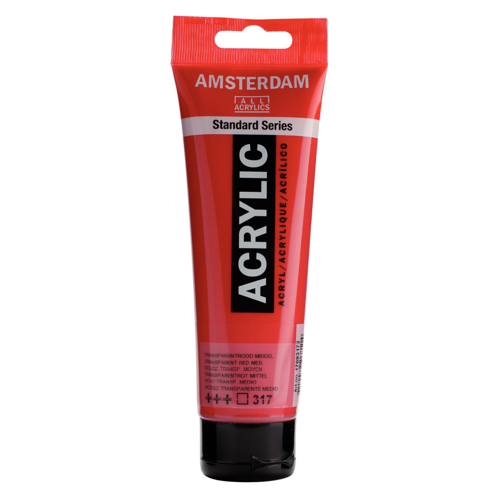 Farba akrylowa - Amsterdam - Transparent Red Medium, 120 ml