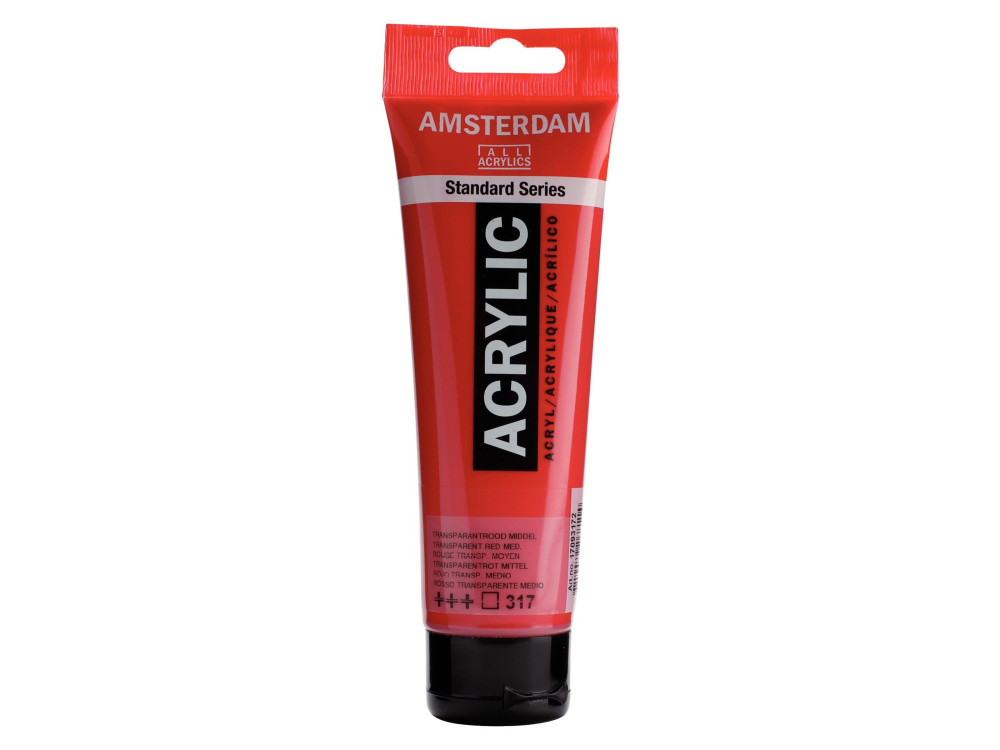 Acrylic paint in tube - Amsterdam - Transparent Red Medium, 120 ml