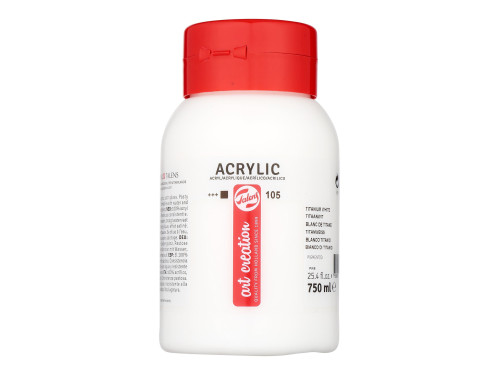 Acrylic paint - Talens Art Creation - Titanium White, 750 ml