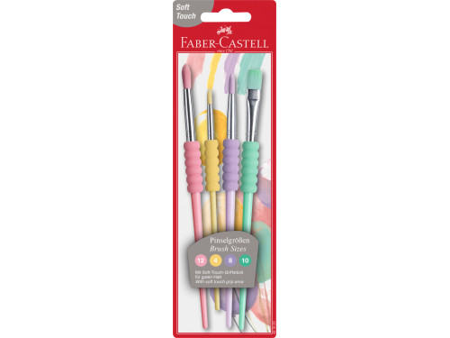 Set of school soft touch brushes - Faber-Castell - 4 pcs.