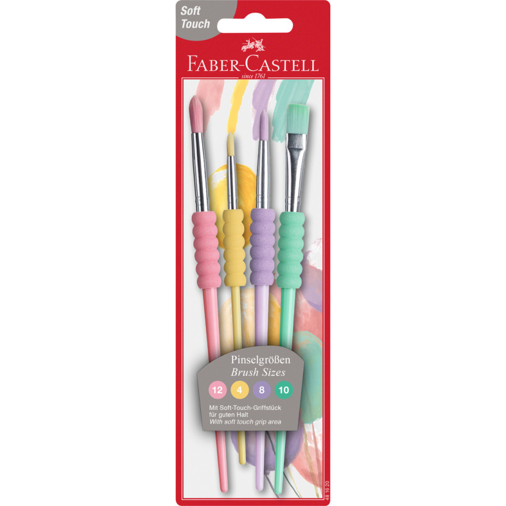 Set of school soft touch brushes - Faber-Castell - 4 pcs.