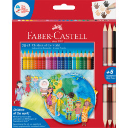 Set of colored pencils Grip Children of the world edition - Faber-Castell - 20 + 3 pcs.