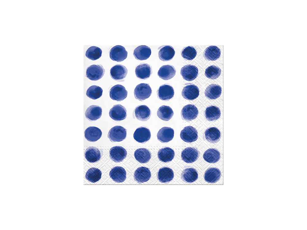 Decorative napkins - Paw - Watercolor Dots Blue, 20 pcs.
