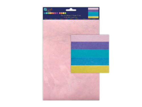 Felt set A4 - DpCraft - pastel colors, 5 pcs.