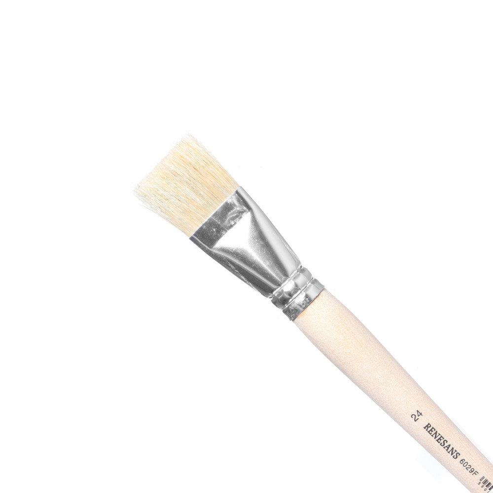 Flat, natural bristle brush - Renesans - oil and acrylics, size 24