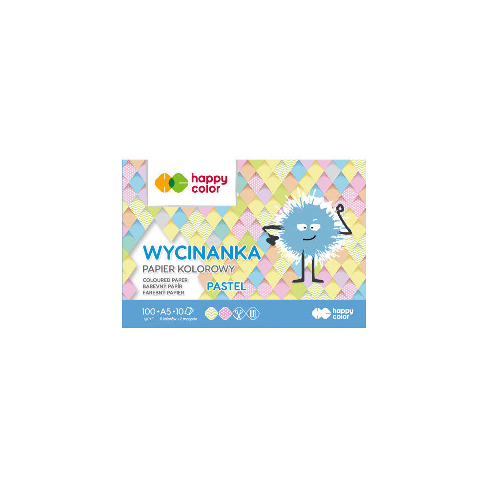 Blok Wycinanka A5 - Happy Color - pastelowy, 100 g, 10 ark.
