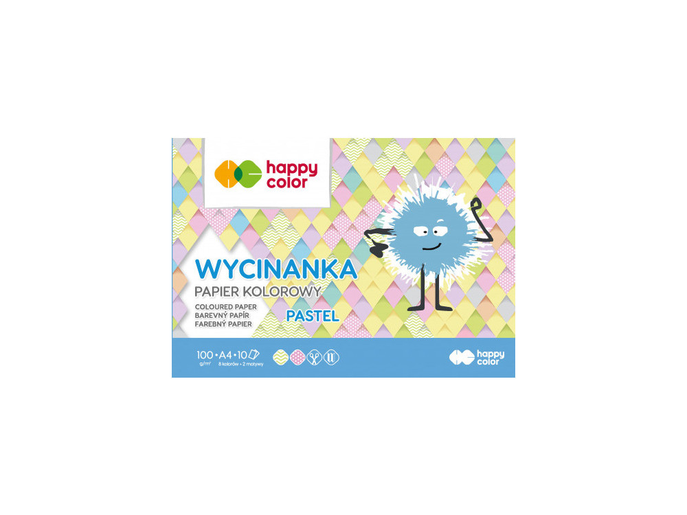 Blok Wycinanka A4 - Happy Color - pastelowy, 100 g, 10 ark.