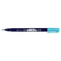 Pisak do kaligrafii Fudenosuke Brush Pen - Tombow - twardy, Neon Blue