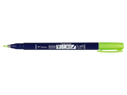 Pisak do kaligrafii Fudenosuke Brush Pen - Tombow - twardy, Neon Green
