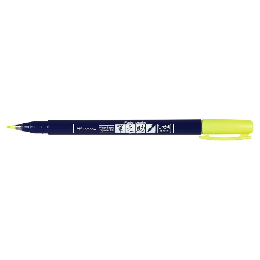 Fudenosuke Brush Pen - Tombow - hard, Neon Yellow