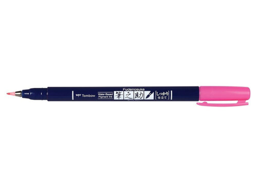Pisak do kaligrafii Fudenosuke Brush Pen - Tombow - twardy, Neon Pink
