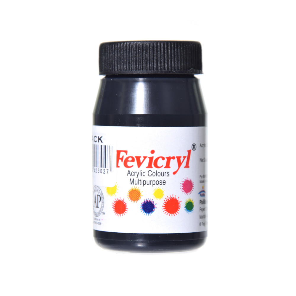 Farba akrylowa do tkanin Fevicryl - Pidilite - black, 50 ml