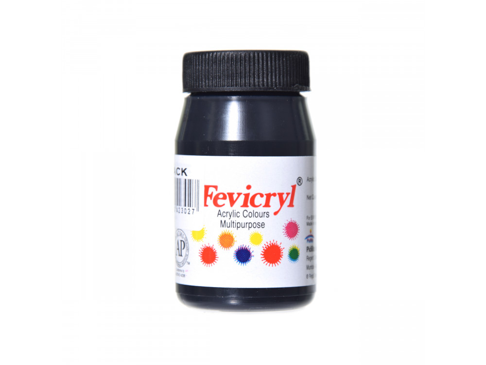 Farba akrylowa do tkanin Fevicryl - Pidilite - black, 50 ml