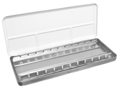 Metal case, pocket box for watercolor half pans - Renesans - 24 pcs.