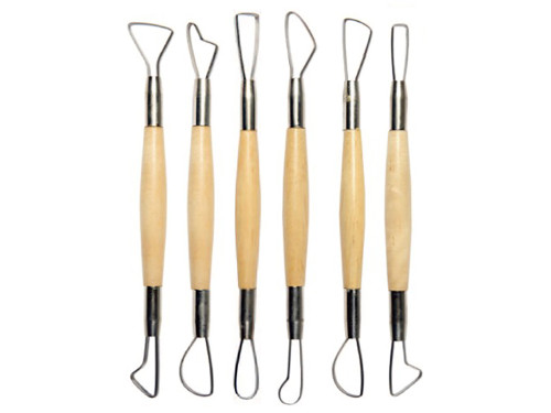 Pottery Mirette double wire tool set - Renesans - 6 pcs.