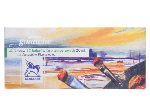 Set of gouache paint in tubes - Renesans - 12 colors x 20 ml