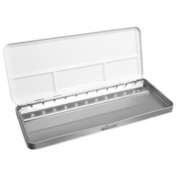 Metal case, pocket box for watercolor half pans - Renesans - 12 pcs.