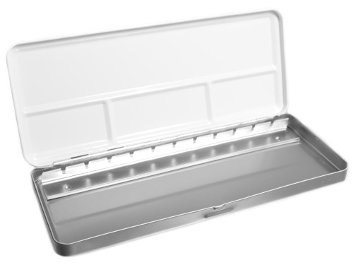 Metal case, pocket box for watercolor half pans - Renesans - 12 pcs.