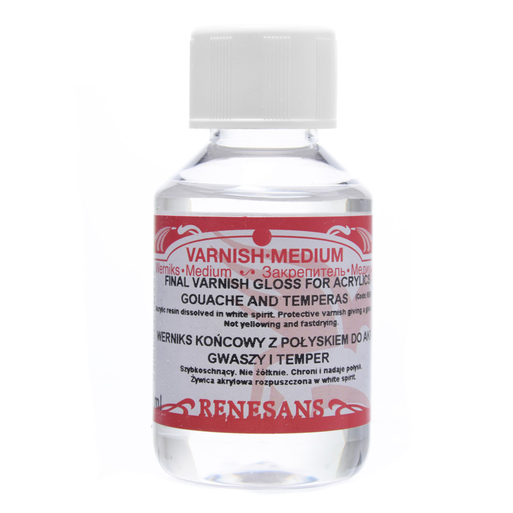 Varnish gloss for acrylics, gouache and temperas - Renesans - 100 ml