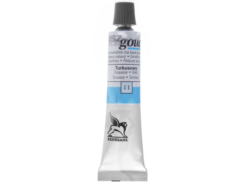 Gouache paint in tube - Renesans - 11, turquoise, 20 ml